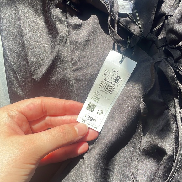 Garage black mini dress, open back, never worn, tags still on. Size: Large - Picture 3 of 4